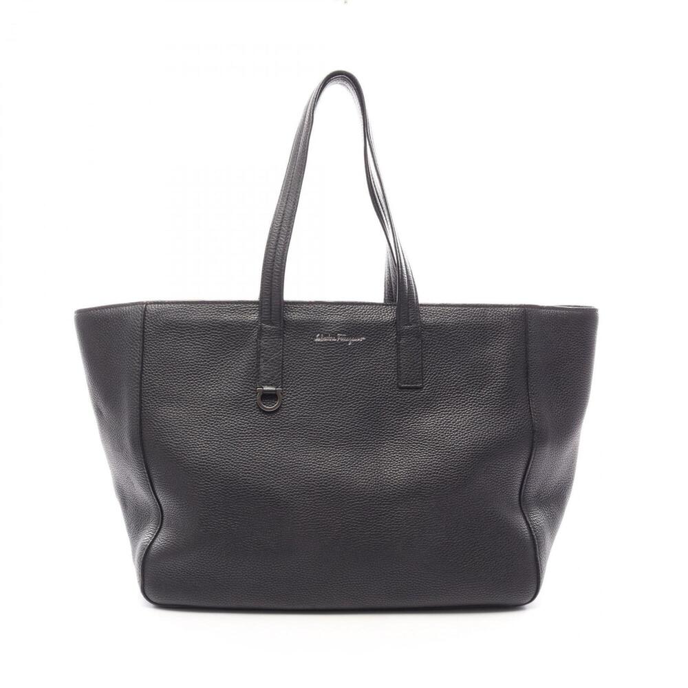 Salvatore Ferragamo tote bag, handbag, leather, men's, black.